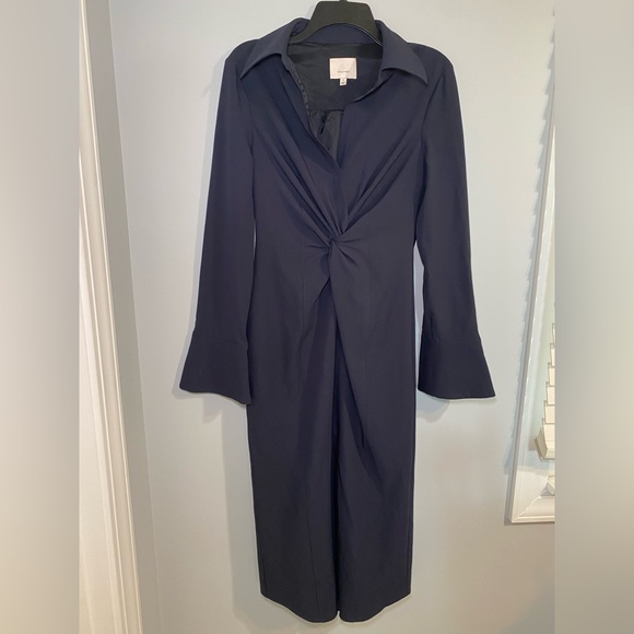 Cinq à Sept Midi McKenna Dress Navy Blue Size 8 - Picture 4 of 14